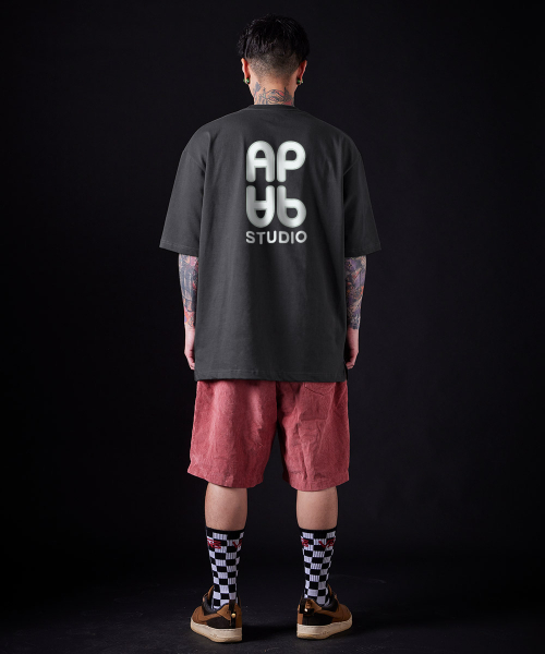 ASTRAL PROJECTION（アストラルプロジェクション）の「[オーバーサイズ]エイピエイピ13番手コットンラウンドネック半袖Tシャツ_チャコール（Tシャツ/カットソー・メンズ・その他・X-LARGE/XX-LARGE/LARGE/MEDIUM）」の6枚目の写真