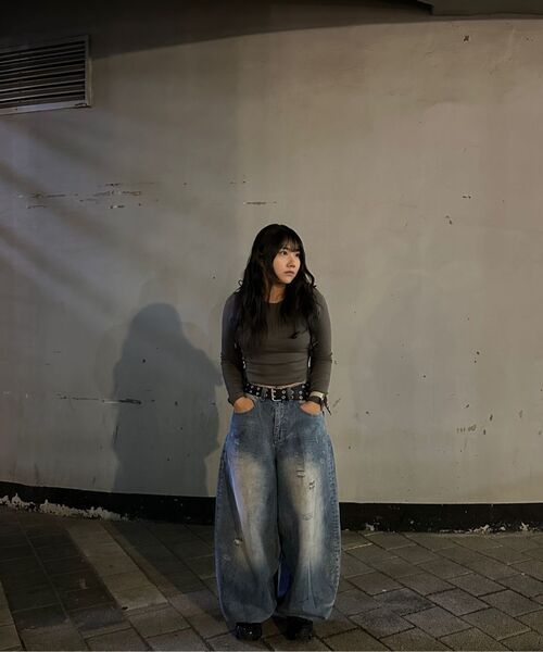 KICHUL(キチョル)の「DEEP OIL WASHED BALLOON DENIM PANTS (BLUE)(デニムパンツ・レディース・その他・X-SMALL/LARGE/SMALL/MEDIUM)」の10枚目の写真