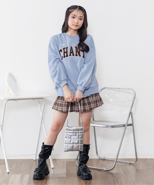 algy(アルジー)の「【裏起毛】BIGトレーナー&キルトポシェットセット(その他トップス・キッズ・ブラック/サックスブルー/グレー・XX-SMALL/X-SMALL/SMALL/MEDIUM)」の4枚目の写真