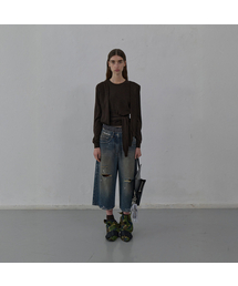 WASHED BERMUDA DENIM PANTS (BLUE)