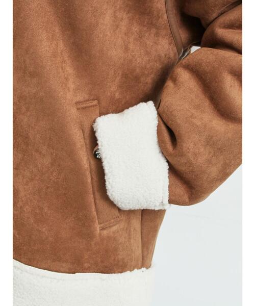 SM2（エスエムツー）の「フェイクムートンフライトジャケット（ノーカラージャケット・レディース・ベージュ/ブラウン/キャメル・F）」の17枚目の写真