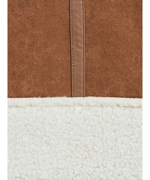 SM2（エスエムツー）の「フェイクムートンフライトジャケット（ノーカラージャケット・レディース・ベージュ/ブラウン/キャメル・F）」の14枚目の写真