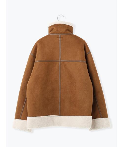 SM2（エスエムツー）の「フェイクムートンフライトジャケット（ノーカラージャケット・レディース・ベージュ/ブラウン/キャメル・F）」の9枚目の写真