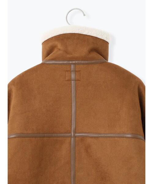 SM2（エスエムツー）の「フェイクムートンフライトジャケット（ノーカラージャケット・レディース・ベージュ/ブラウン/キャメル・F）」の7枚目の写真