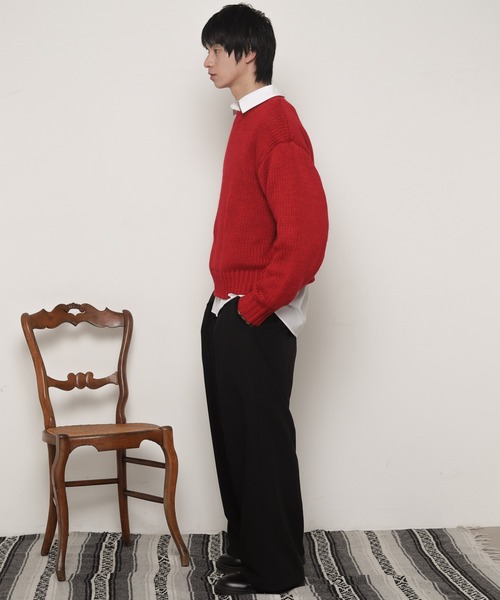 LUCY(ルーシー)の「LUCY/【25年秋冬新作】クロップドチャンキーニットプルオーバー(ニット/セーター・メンズ・レッド/オフホワイト/ブラック・FREE)」の20枚目の写真