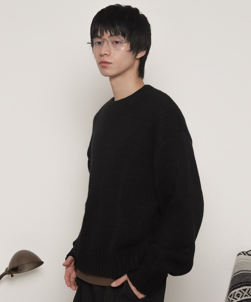 LUCY(ルーシー)の「LUCY/【25年秋冬新作】クロップドチャンキーニットプルオーバー(ニット/セーター・メンズ・レッド/オフホワイト/ブラック・FREE)」の8枚目の写真