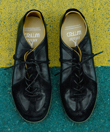 WETHEROAD（ウィーザロード）の「WTRD3119 Arthur Halls Leather German Army Sneakers Washing Black（スニーカー）」