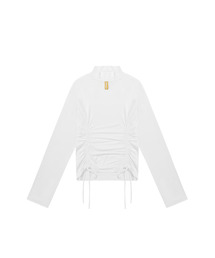 EDITMENT（エディットメント）の「ウーマンロングスリーブナイロンストリングエッジトップホワイト（Tシャツ/カットソー）」