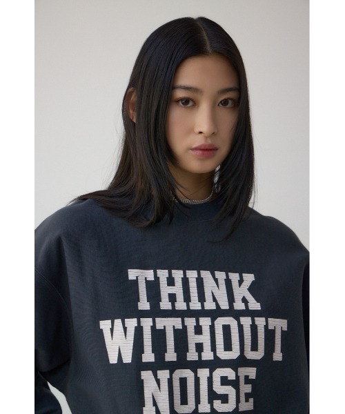 AZUL by moussy（アズールバイマウジー）の「クラックロゴスウェット（スウェット・レディース・ライトブラック/ブラウン/グレー×ホワイト・FREE）」の5枚目の写真