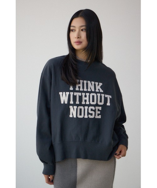 AZUL by moussy（アズールバイマウジー）の「クラックロゴスウェット（スウェット・レディース・ライトブラック/ブラウン/グレー×ホワイト・FREE）」の6枚目の写真