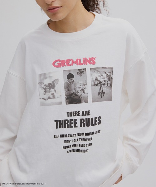 Ameri（アメリ）の「GREMLINS PHOTO PRINT LONG SLEEVE TOP（Tシャツ/カットソー・レディース・ピンク/ホワイト・FREE）」の3枚目の写真