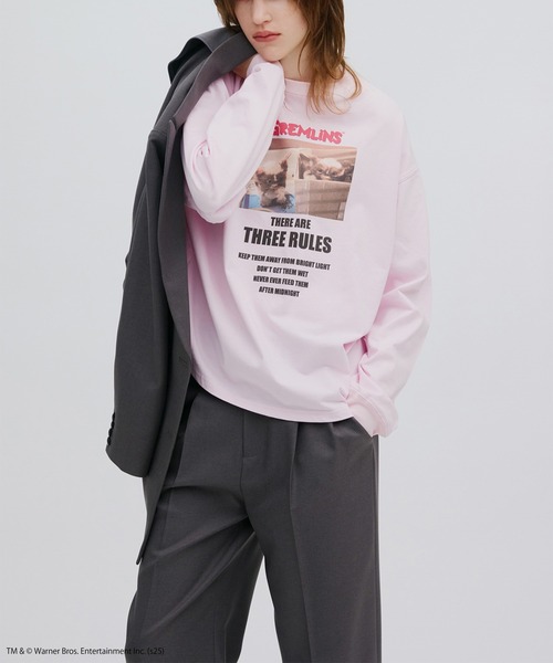 Ameri（アメリ）の「GREMLINS PHOTO PRINT LONG SLEEVE TOP（Tシャツ/カットソー・レディース・ピンク/ホワイト・FREE）」の8枚目の写真