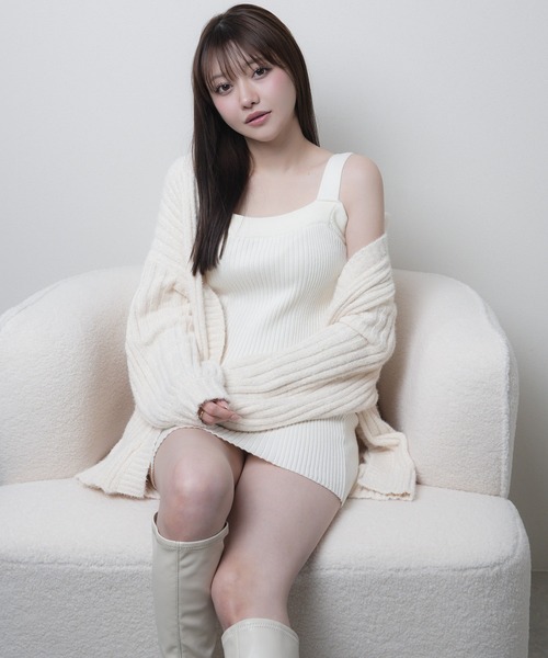 LIPSERVICE（リップサービス）の「モールニットアンサンブルワンピース（ワンピース・レディース・アイボリー/ピンク/グレー・S/M）」の5枚目の写真