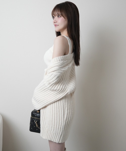 LIPSERVICE（リップサービス）の「モールニットアンサンブルワンピース（ワンピース・レディース・アイボリー/ピンク/グレー・S/M）」の8枚目の写真