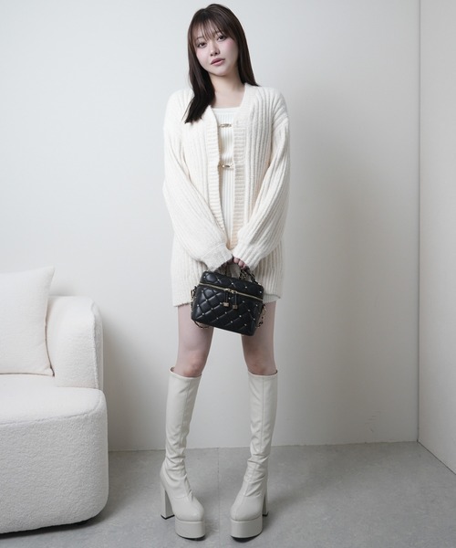 LIPSERVICE（リップサービス）の「モールニットアンサンブルワンピース（ワンピース・レディース・アイボリー/ピンク/グレー・S/M）」の11枚目の写真