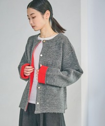 LAKOLE | 7ゲージ配色ニットカーディガン / 637054(カーディガン/ボレロ)