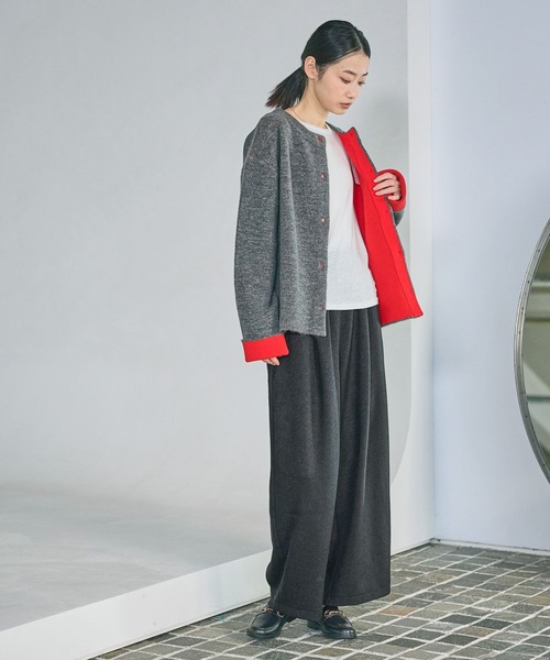 LAKOLE（ラコレ）の「7ゲージ配色ニットカーディガン / 637054（カーディガン/ボレロ・レディース・モカ/ブラウン/グレー/ブラック・FREE）」の11枚目の写真