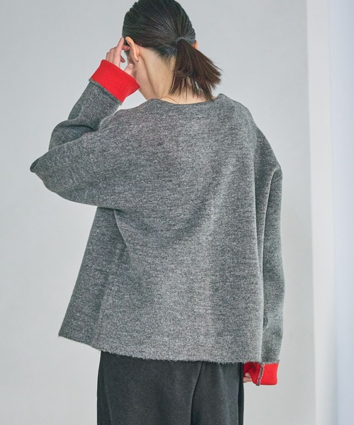 LAKOLE（ラコレ）の「7ゲージ配色ニットカーディガン / 637054（カーディガン/ボレロ・レディース・モカ/ブラウン/グレー/ブラック・FREE）」の17枚目の写真