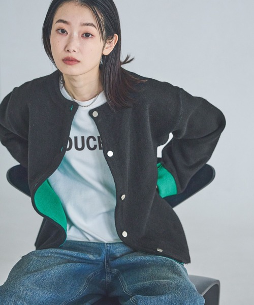 LAKOLE（ラコレ）の「7ゲージ配色ニットカーディガン / 637054（カーディガン/ボレロ・レディース・モカ/ブラウン/グレー/ブラック・FREE）」の9枚目の写真