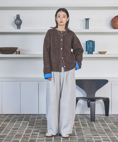 LAKOLE（ラコレ）の「7ゲージ配色ニットカーディガン / 637054（カーディガン/ボレロ・レディース・モカ/ブラウン/グレー/ブラック・FREE）」の18枚目の写真