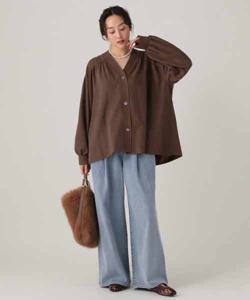 Elura（エルーラ）の「大人カラーワイドデニム＜低身長サイズあり＞/625552（デニムパンツ・レディース・ブラウン/ライトピンク/ブルー/ホワイト/ベージュ・FREE(S)/LARGE/MEDIUM）」の13枚目の写真