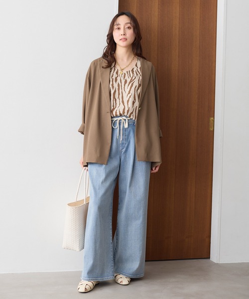 Elura（エルーラ）の「大人カラーワイドデニム＜低身長サイズあり＞/625552（デニムパンツ・レディース・ブラウン/ライトピンク/ブルー/ホワイト/ベージュ・FREE(S)/LARGE/MEDIUM）」の16枚目の写真