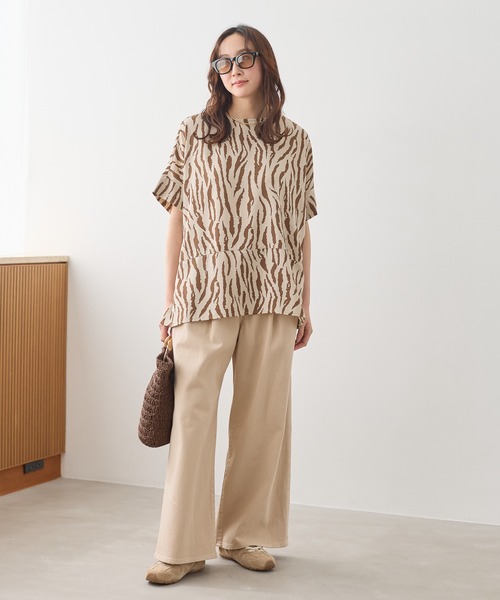 Elura（エルーラ）の「大人カラーワイドデニム＜低身長サイズあり＞/625552（デニムパンツ・レディース・ブラウン/ライトピンク/ブルー/ホワイト/ベージュ・FREE(S)/LARGE/MEDIUM）」の9枚目の写真