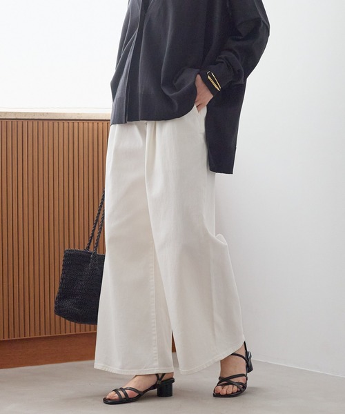 Elura（エルーラ）の「大人カラーワイドデニム＜低身長サイズあり＞/625552（デニムパンツ・レディース・ブラウン/ライトピンク/ブルー/ホワイト/ベージュ・FREE(S)/LARGE/MEDIUM）」の8枚目の写真