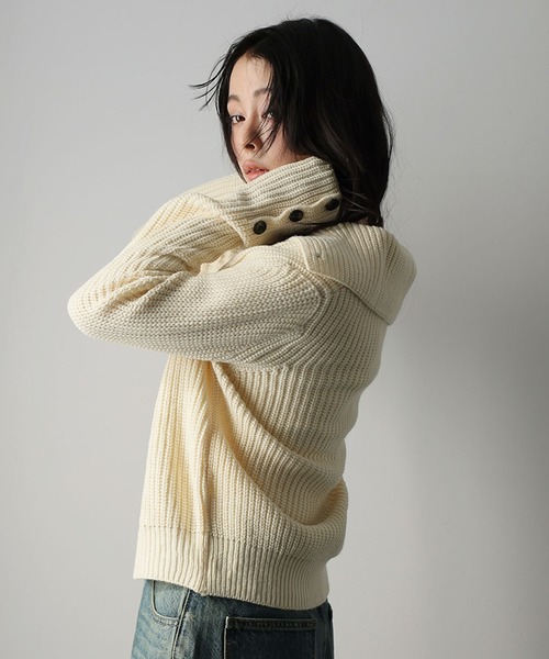 Ulysses（ユリシス）の「２WAYネック畔編みニットカーディガン（カーディガン/ボレロ・レディース・ブラック/ベージュ・F）」の15枚目の写真