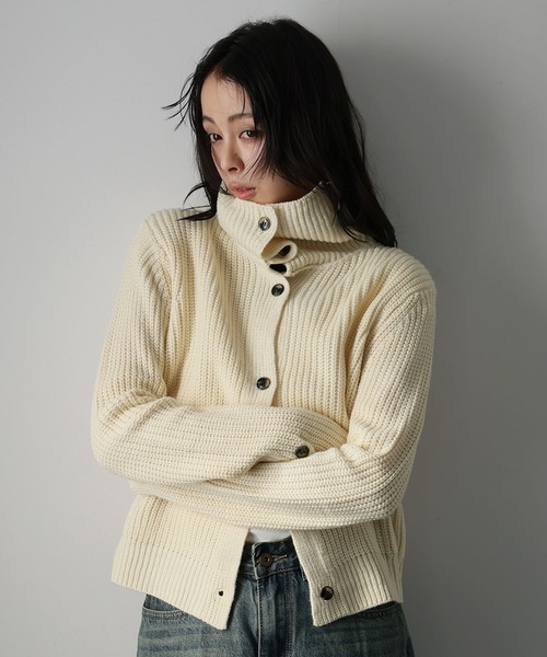 Ulysses（ユリシス）の「２WAYネック畔編みニットカーディガン（カーディガン/ボレロ・レディース・ブラック/ベージュ・F）」の19枚目の写真