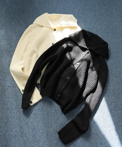 Ulysses（ユリシス）の「２WAYネック畔編みニットカーディガン（カーディガン/ボレロ・レディース・ブラック/ベージュ・F）」の5枚目の写真