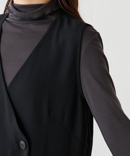 COLLAGE GALLARDAGALANTE（コラージュガリャルダガランテ）の「フロントボタンジャンパースカート/セレモニー（ジャンパースカート・レディース・ブラック/グレイッシュベージュ・FREE）」の16枚目の写真