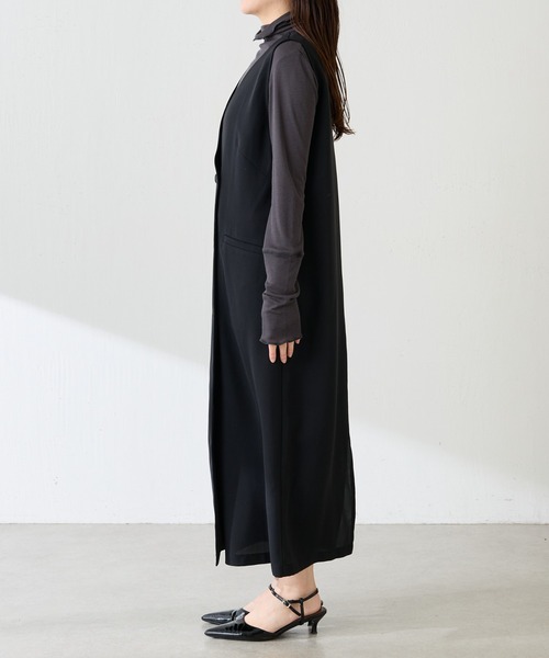 COLLAGE GALLARDAGALANTE（コラージュガリャルダガランテ）の「フロントボタンジャンパースカート/セレモニー（ジャンパースカート・レディース・ブラック/グレイッシュベージュ・FREE）」の11枚目の写真