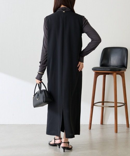 COLLAGE GALLARDAGALANTE（コラージュガリャルダガランテ）の「フロントボタンジャンパースカート/セレモニー（ジャンパースカート・レディース・ブラック/グレイッシュベージュ・FREE）」の7枚目の写真