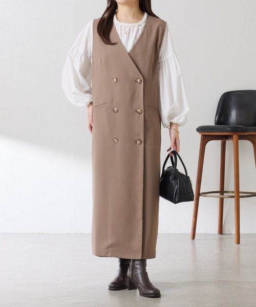 COLLAGE GALLARDAGALANTE（コラージュガリャルダガランテ）の「フロントボタンジャンパースカート/セレモニー（ジャンパースカート・レディース・ブラック/グレイッシュベージュ・FREE）」の22枚目の写真