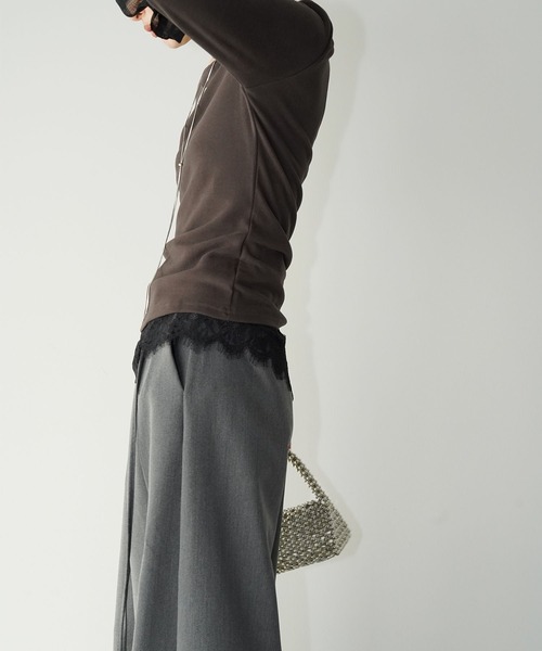 chuclla（チュクラ）の「アシンメトリーボタンライントップス chw26s024（Tシャツ/カットソー・レディース・ホワイト/ライトベージュ/ブラック・FREE）」の19枚目の写真