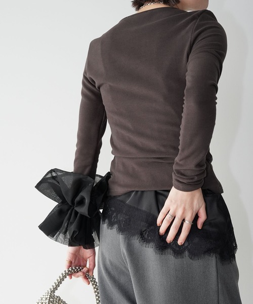 chuclla（チュクラ）の「アシンメトリーボタンライントップス chw26s024（Tシャツ/カットソー・レディース・ホワイト/ライトベージュ/ブラック・FREE）」の20枚目の写真