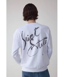 AZUL by moussy | 筆記体バックプリント裏毛トップス(スウェット)