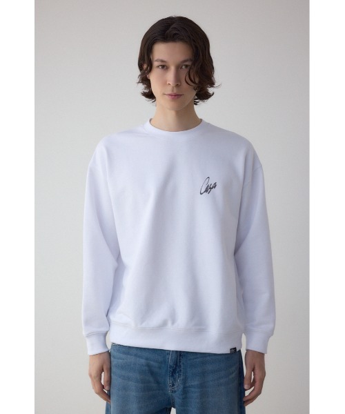 AZUL by moussy(アズールバイマウジー)の「筆記体バックプリント裏毛トップス(スウェット・メンズ・グレー/ホワイト/ブラック・LARGE/MEDIUM)」の13枚目の写真