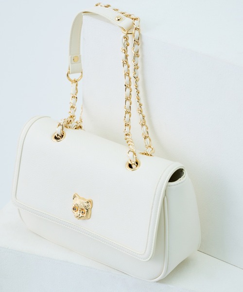 PAUL & JOE ACCESSOIRES（ポールアンドジョーアクセソワ）の「PAUL & JOE ACCESSOIRES (ポール＆ジョーアクセソワ)ショルダーバッグ PJA-B1385 3D CAT FACE（ショルダーバッグ・レディース・アイボリー/ブラック/ピンク/グリーン・FREE）」の2枚目の写真