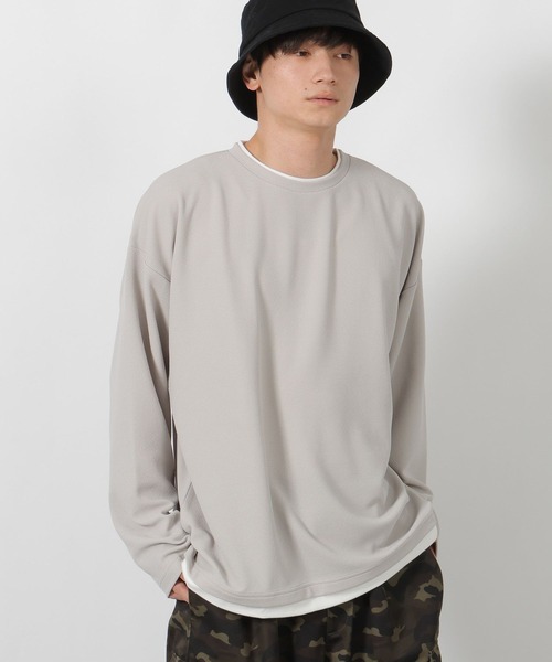 LAKOLE(ラコレ)の「カットジョーゼットレイヤーT / 592144(Tシャツ/カットソー・メンズ・ブラック/ライトグレー/ベージュ・LARGE/MEDIUM)」の2枚目の写真