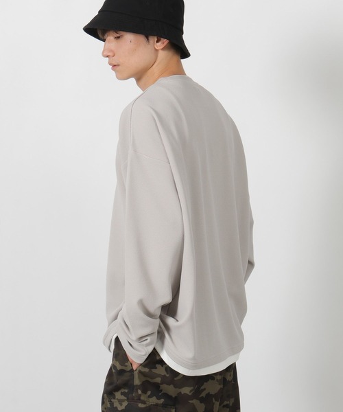 LAKOLE(ラコレ)の「カットジョーゼットレイヤーT / 592144(Tシャツ/カットソー・メンズ・ブラック/ライトグレー/ベージュ・LARGE/MEDIUM)」の8枚目の写真