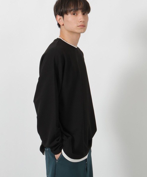LAKOLE(ラコレ)の「カットジョーゼットレイヤーT / 592144(Tシャツ/カットソー・メンズ・ブラック/ライトグレー/ベージュ・LARGE/MEDIUM)」の6枚目の写真