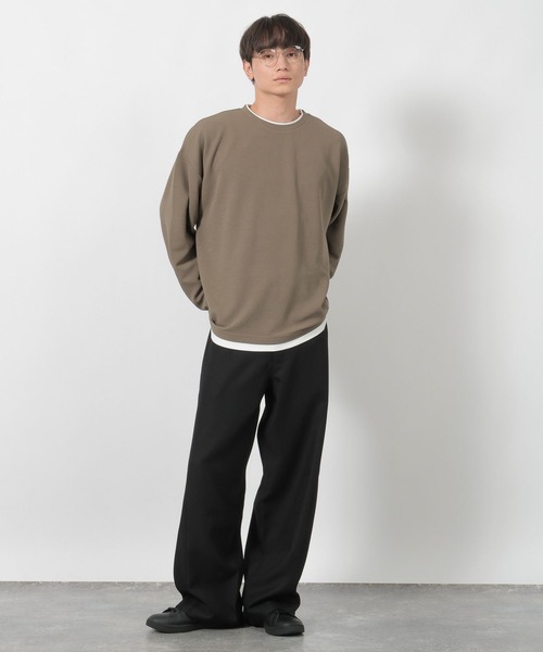 LAKOLE(ラコレ)の「カットジョーゼットレイヤーT / 592144(Tシャツ/カットソー・メンズ・ブラック/ライトグレー/ベージュ・LARGE/MEDIUM)」の9枚目の写真
