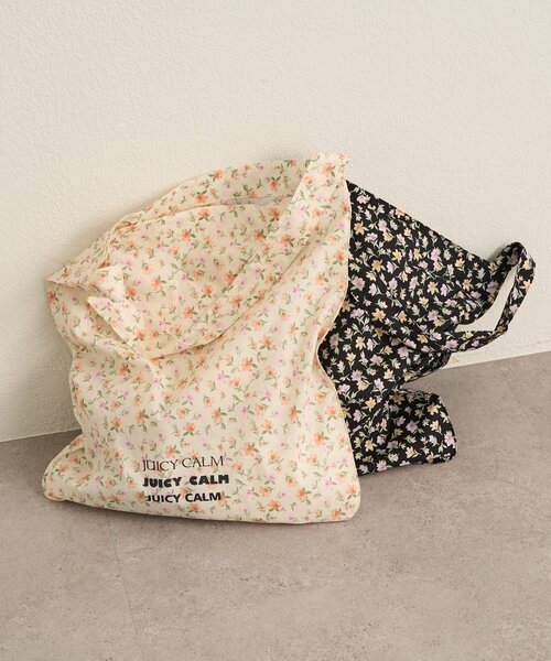 Omekashi（オメカシ）の「花柄トートバッグ（トートバッグ・レディース・ホワイト/ブラック・ONE SIZE）」の3枚目の写真