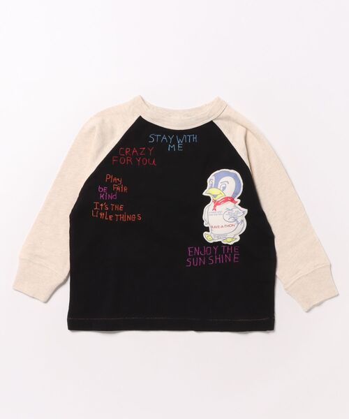 DENIM DUNGAREE（デニムダンガリー）の「STAY WITH ME Long Sleeve Tee（Tシャツ/カットソー・キッズ・ブラック・125/115/105）」の3枚目の写真