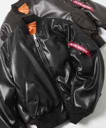 Alpha Industries(�A���t�@�C���_�X�g���[�Y)��ALPHA/�A���t�@ �ʒ� LEATHERETTE MA-1(MA-1)