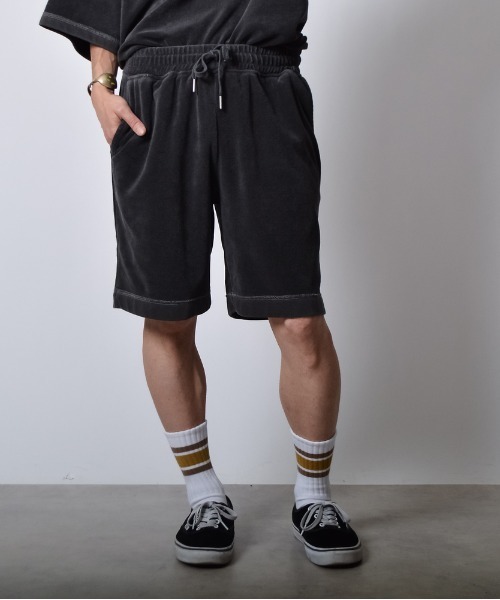 DOUBLE STEAL(ダブルスティール)の「DSピグメントパイルイージーハーフパンツ(その他パンツ・メンズ・ブラック/グレイッシュベージュ/グリーン・LARGE/MEDIUM/SMALL)」の14枚目の写真