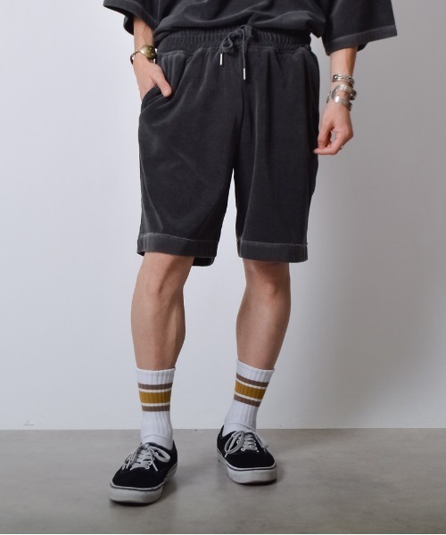 DOUBLE STEAL(ダブルスティール)の「DSピグメントパイルイージーハーフパンツ(その他パンツ・メンズ・ブラック/グレイッシュベージュ/グリーン・LARGE/MEDIUM/SMALL)」の16枚目の写真