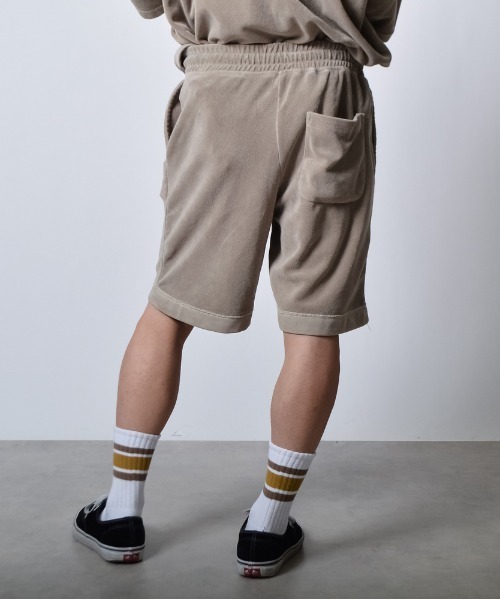 DOUBLE STEAL(ダブルスティール)の「DSピグメントパイルイージーハーフパンツ(その他パンツ・メンズ・ブラック/グレイッシュベージュ/グリーン・LARGE/MEDIUM/SMALL)」の5枚目の写真